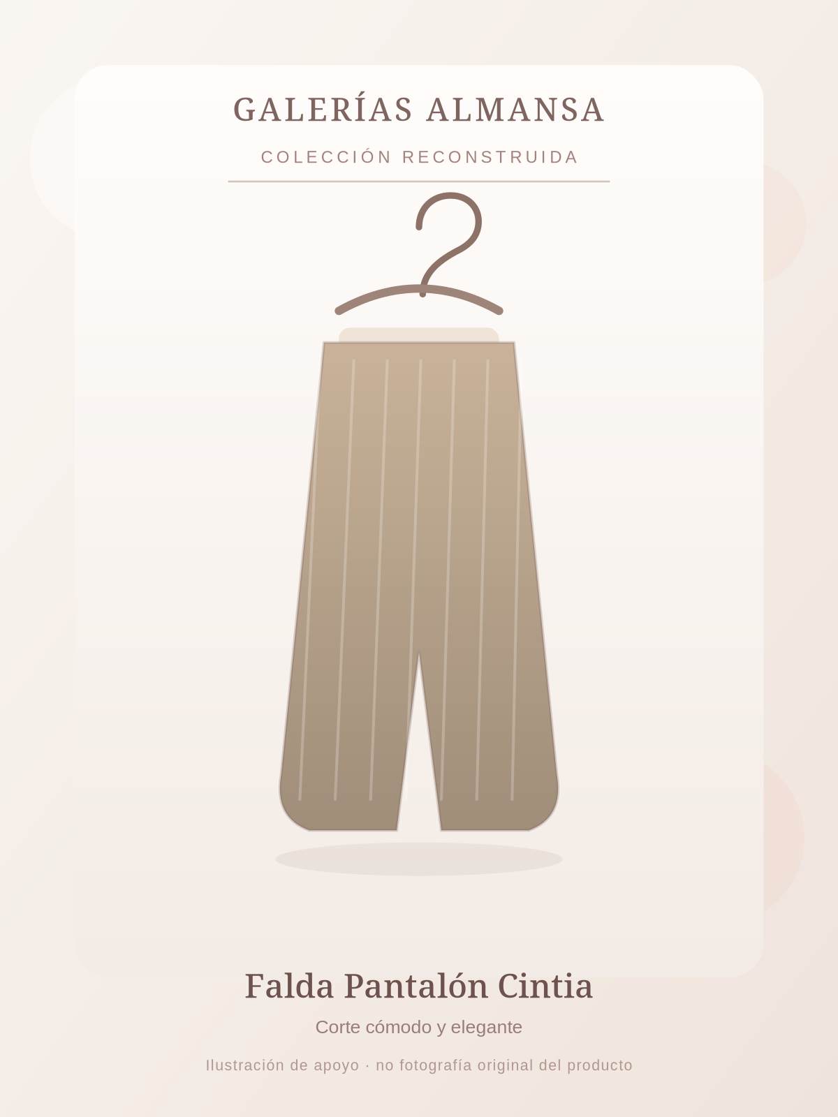 Ilustración de estilo de falda pantalón cintia